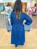 Whispering Willow Midi Dress in Navy