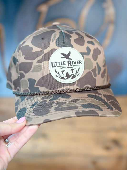 Little River Hat Co. Flying Ducks Rubber Patch Hat 258 in Bark Duck Camo