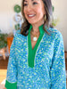 Mary Square I Brenda Dress in Meadow Line Blue
