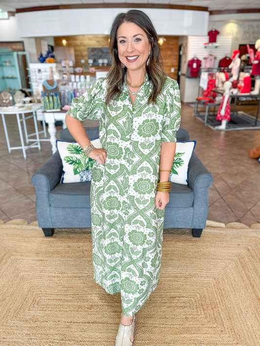 Sage In Bloom Maxi Dress