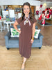Crisp and Cozy T-shirt Dress in Brown