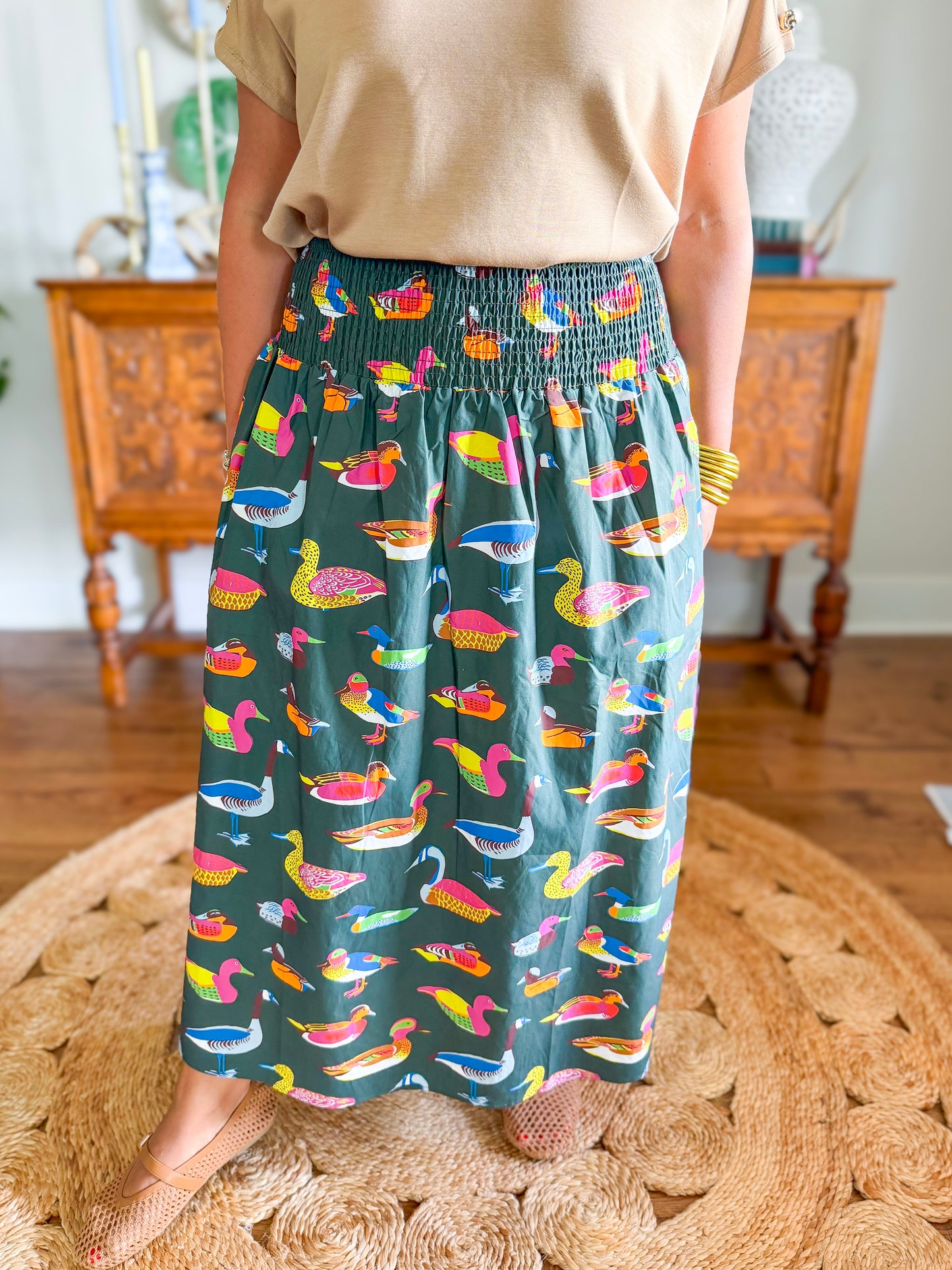 Caryn Lawn | Sutton Duck Skirt in Olive