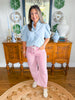 Prescott Stripe Denim Pants in Red