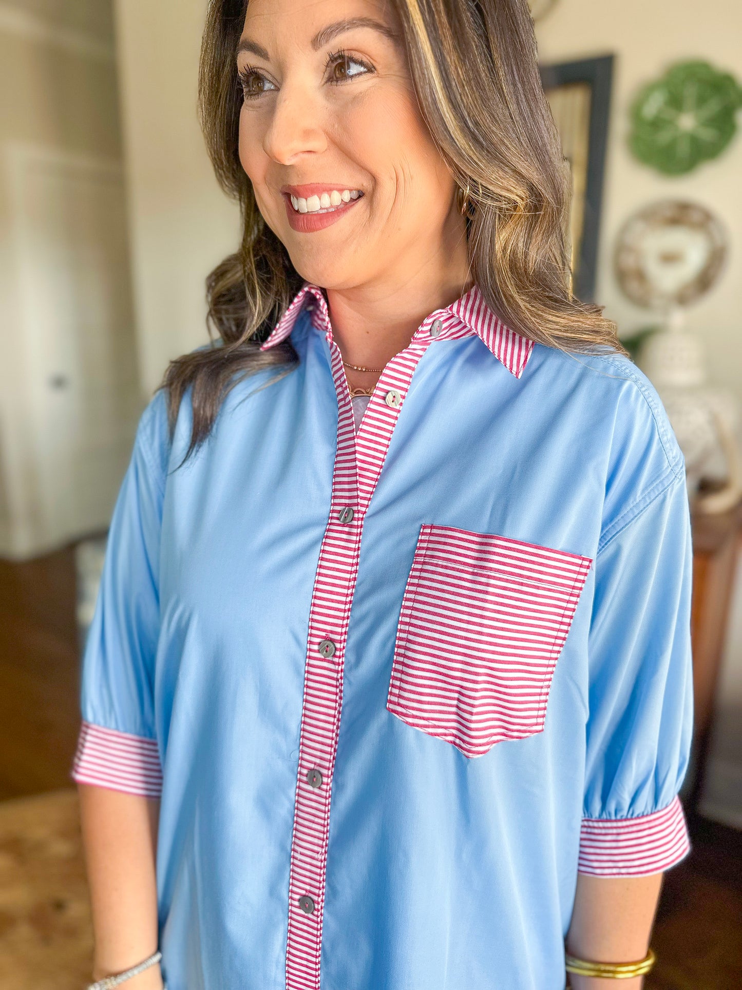 The Harbor Stripe Shirt Dress in Chambray