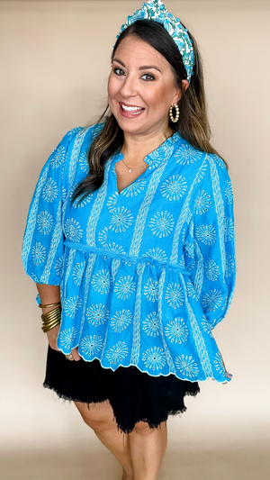 Summer Dreams Top in Aqua