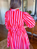 The Camden Dress in Pink/Red Stripes