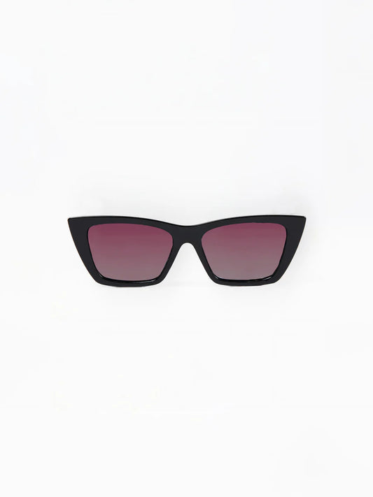 Mary Square | Emma Polarized Sunglasses in Black
