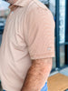 Southern Point Hinton Stripe Performance Polo in Adobe/Sandstone