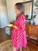 The Camden Dress in Pink/Red Stripes
