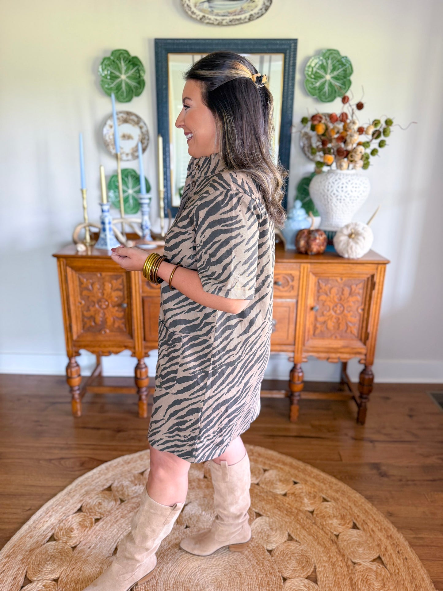 Roam Free Zebra Mini Dress