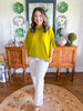 The Camille Knit Top in Light Olive