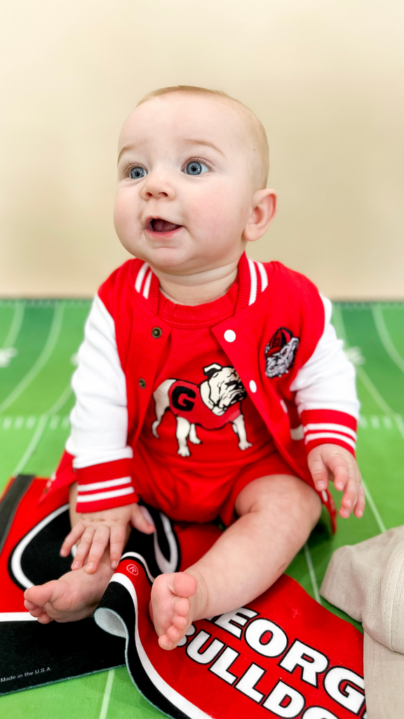 Youth Georgia Bulldog Varsity Jacket in Red Plantation 59