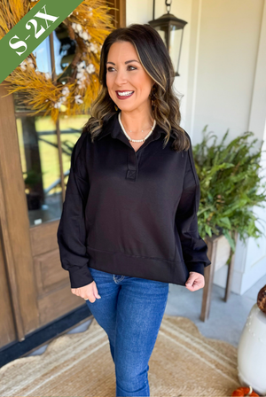 Easy Basic Pullover Top in Black