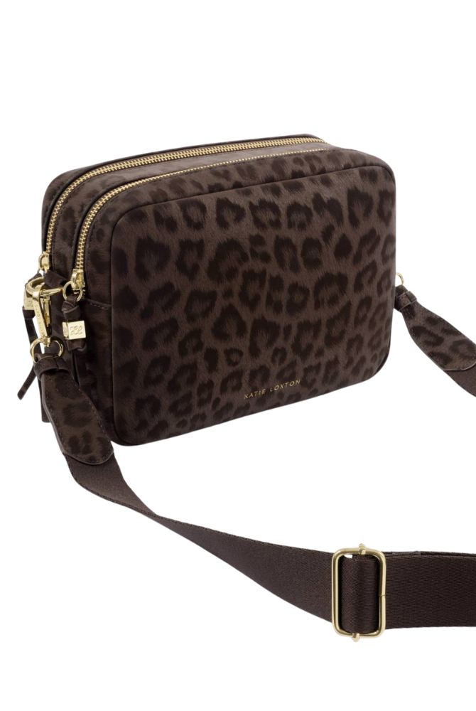 Katie Loxton | Lottie Large Crossbody Bag in Chocolate Leopard