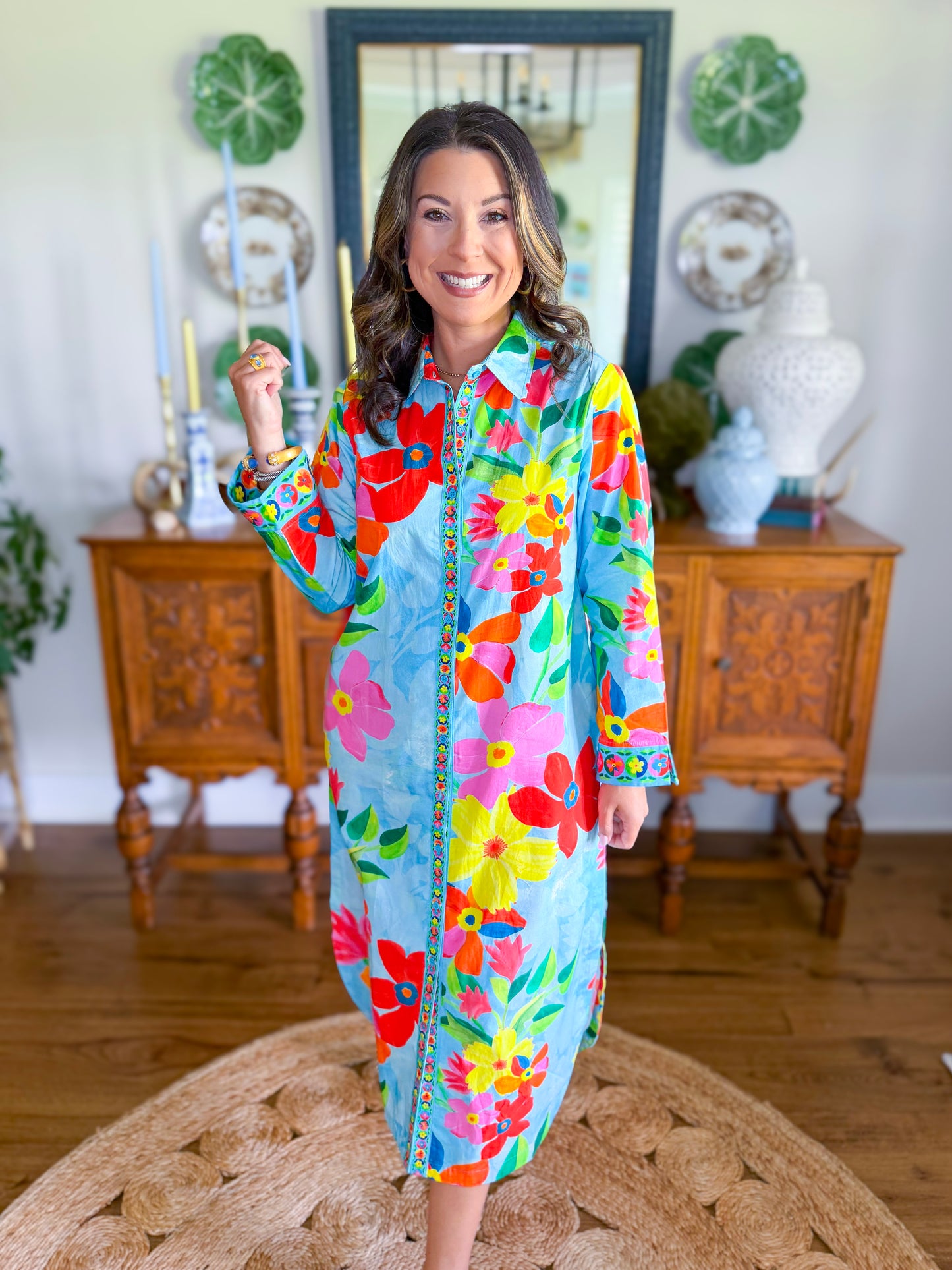 Liz Dress in Floral Sky