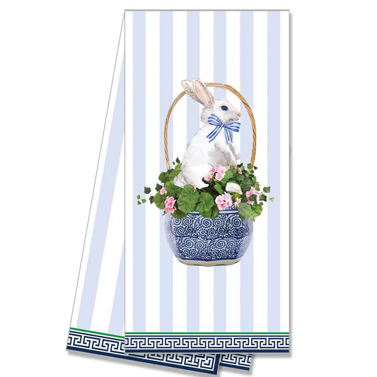 Cotton Tea Towel | Easter Bunny Basket