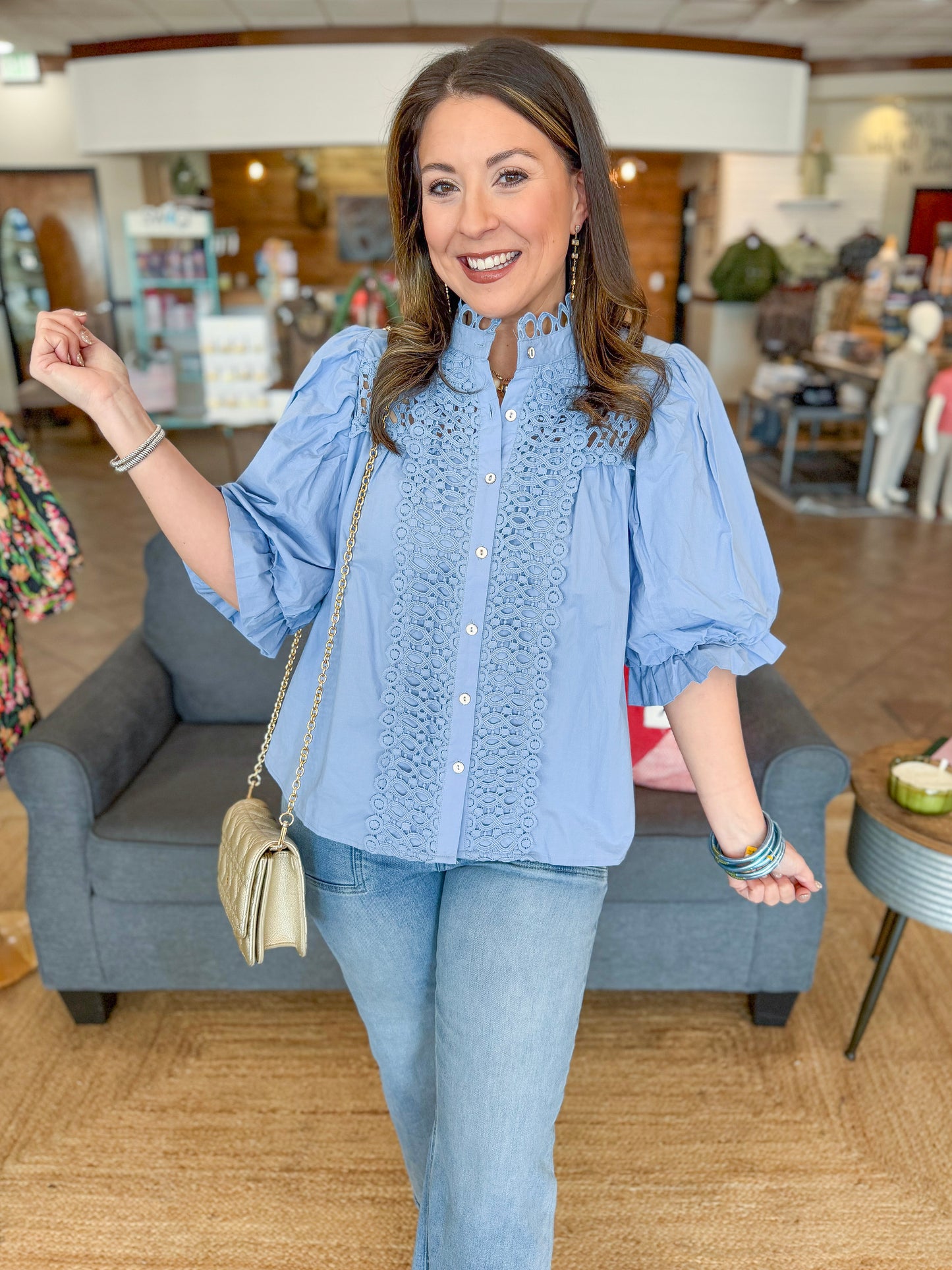 The Margaret Top in Blue