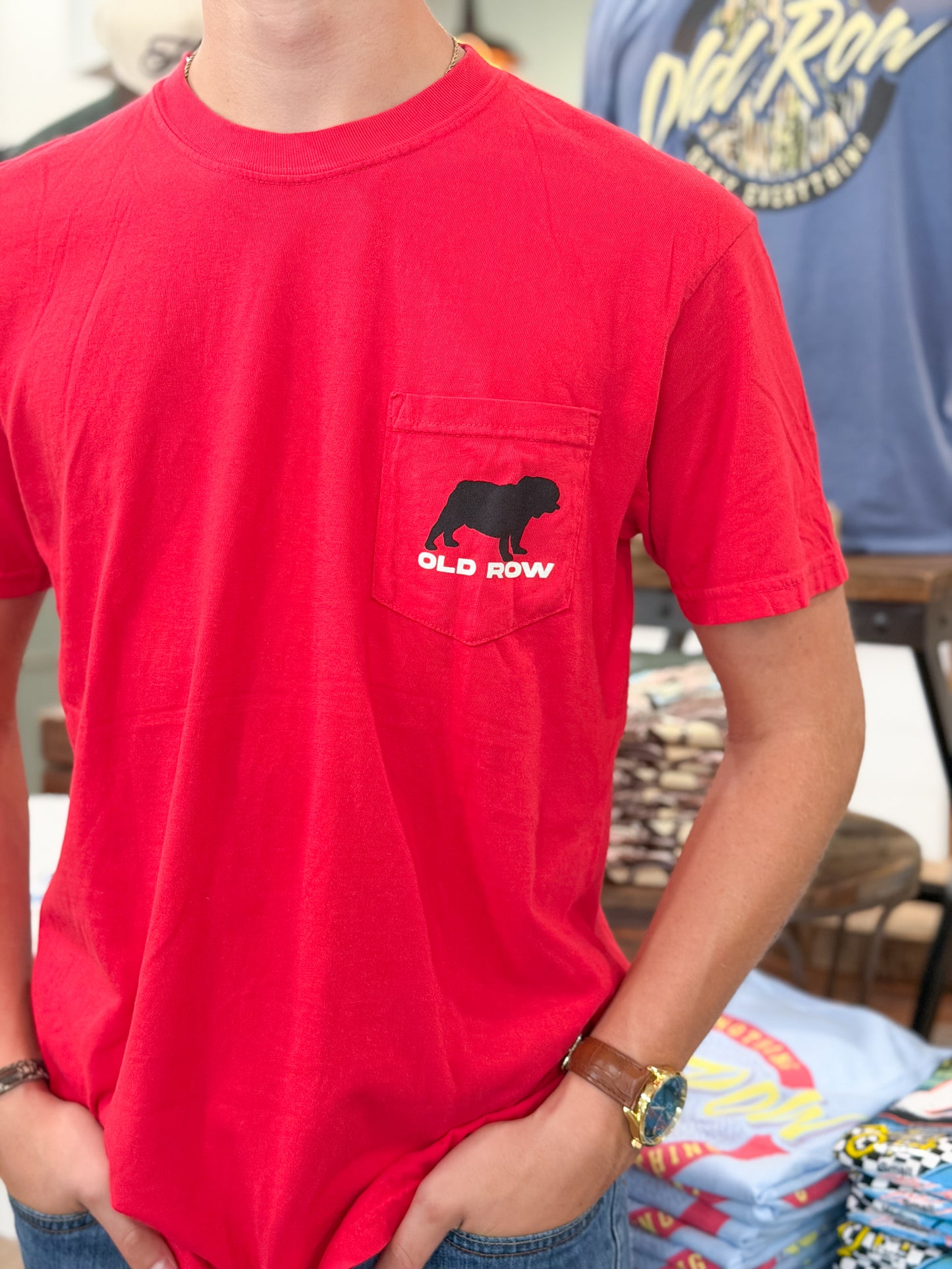 Old Row | Athens Camo Dog T-Shirt in Red
