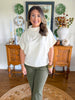 Arden Mock Neck Top in Ivory