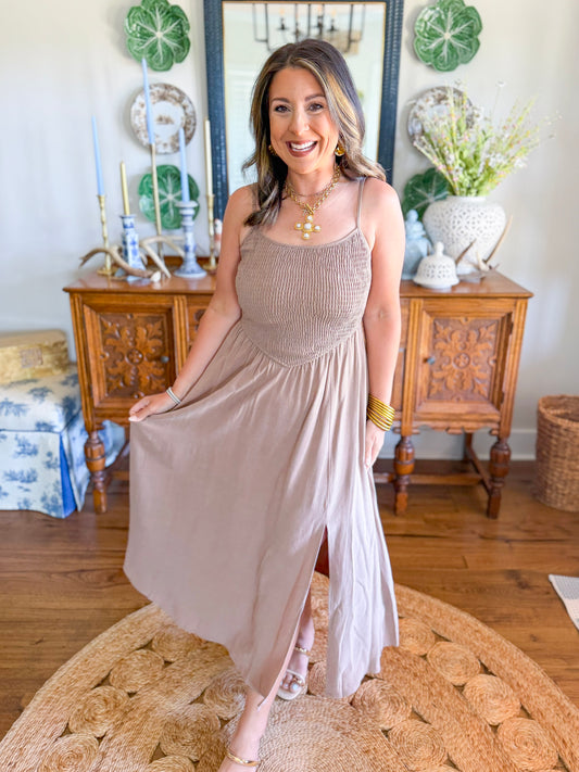 The Drift Midi Dress in Oatmeal