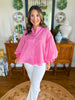 Pixie Stripe Bubble Sleeve Top