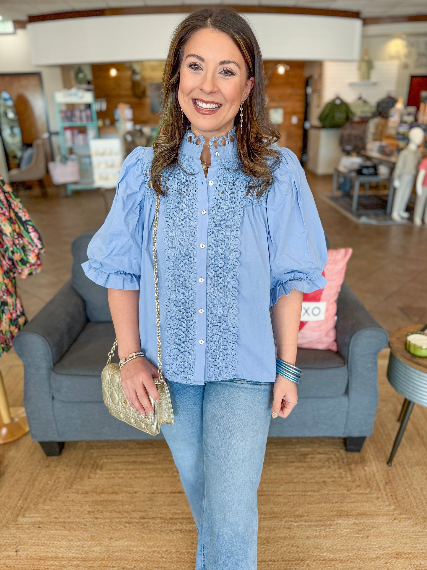The Margaret Top in Blue