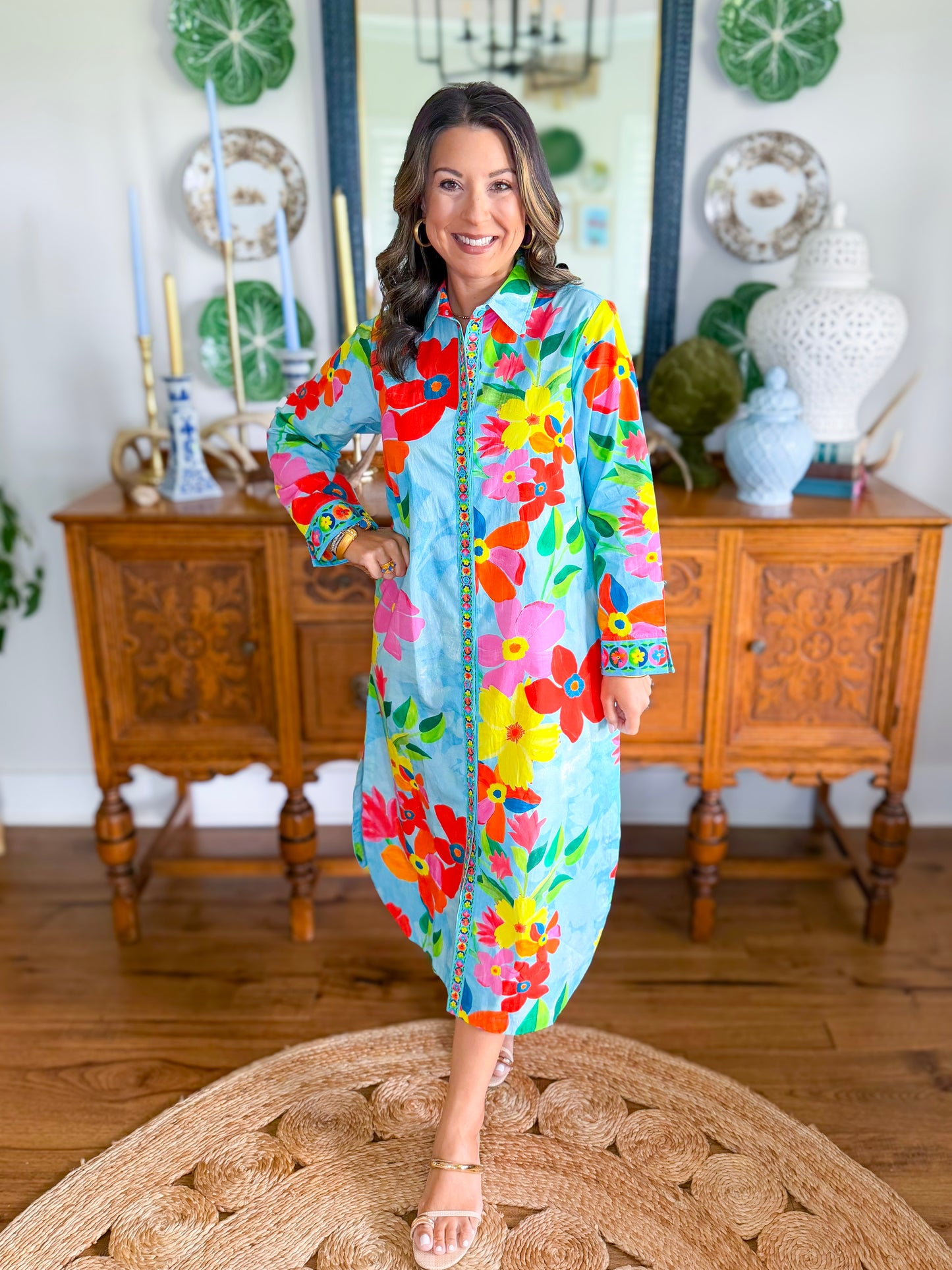 Liz Dress in Floral Sky