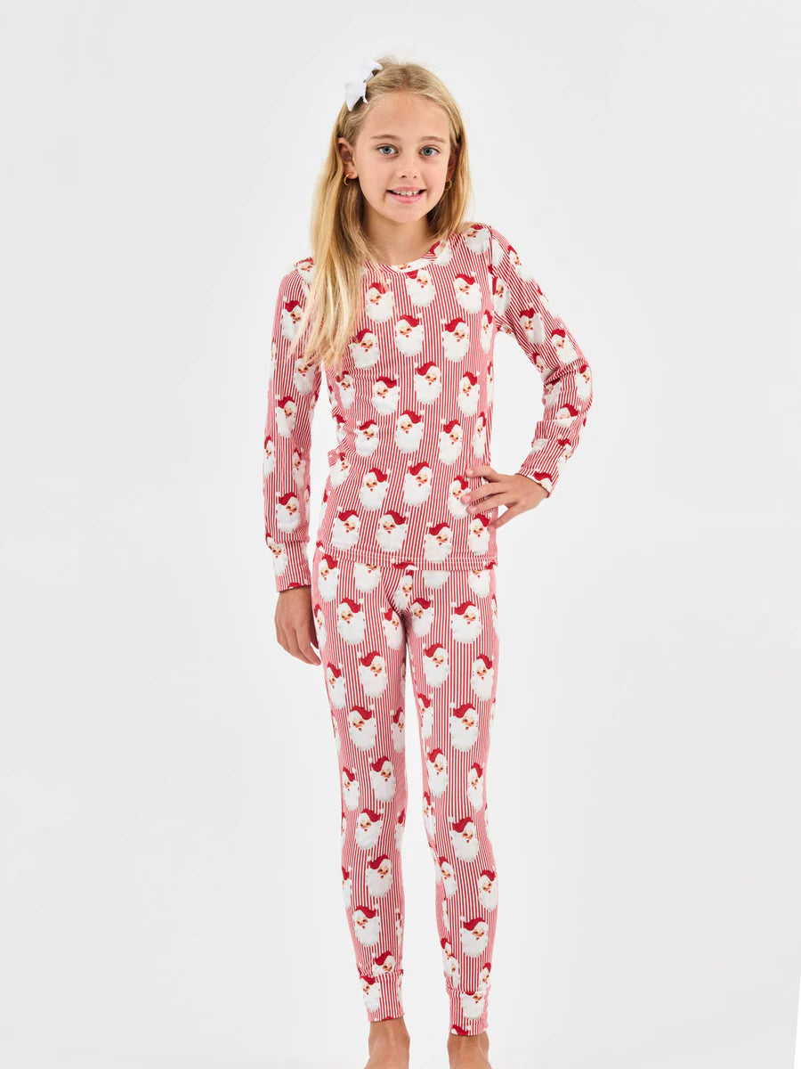 Mary Square Kids Pajama Set in Santa Baby Red