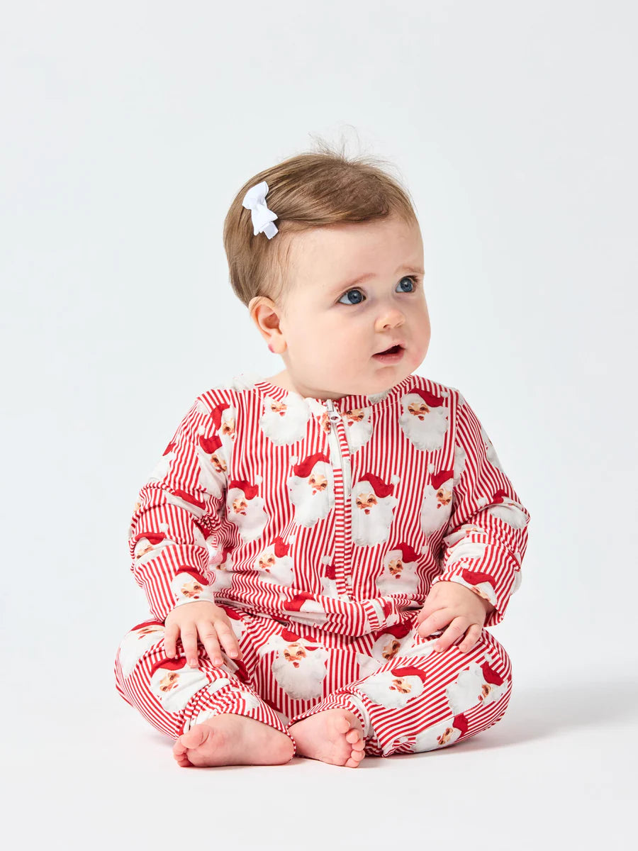 Mary Square Baby Pajama Onesie in Santa Baby Red