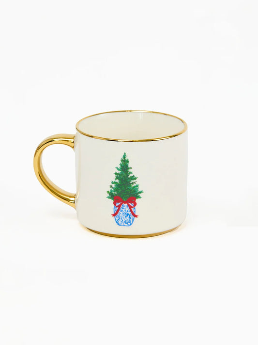 Mary Square Cafe Mug with Chinoiserie Tree