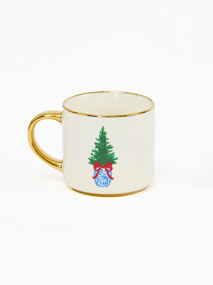 Mary Square Cafe Mug with Chinoiserie Tree