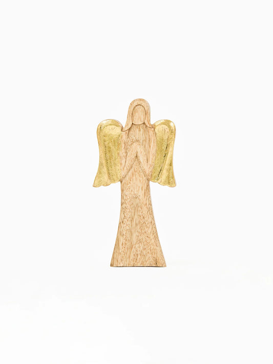 Mary Square Large Wood Angel