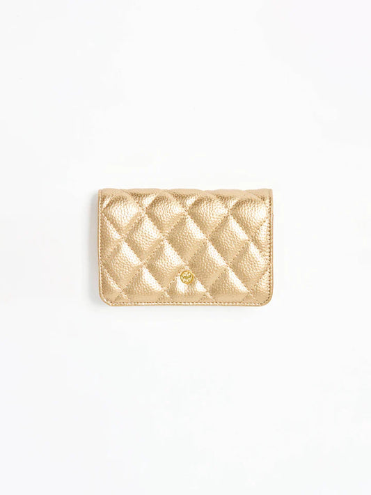 Essential Quilted Wallet | Champagne