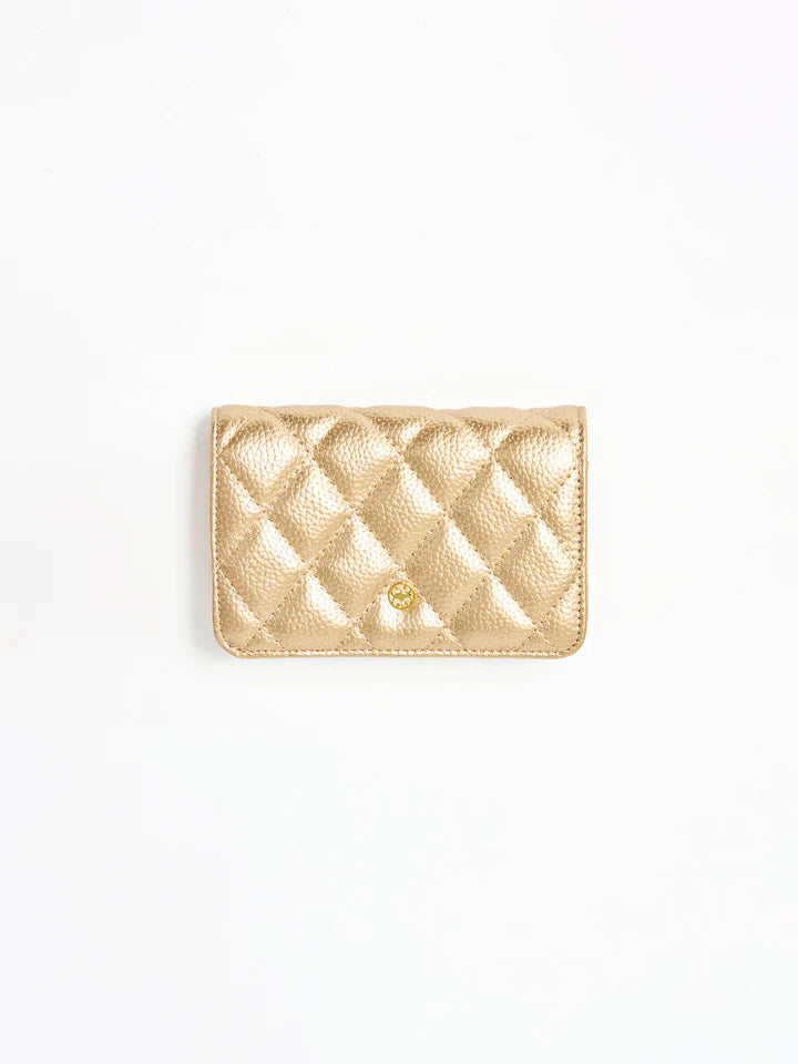Essential Quilted Wallet | Champagne