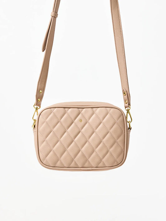 Mary Square Essential Quilted Crossbody Bag in Tan
