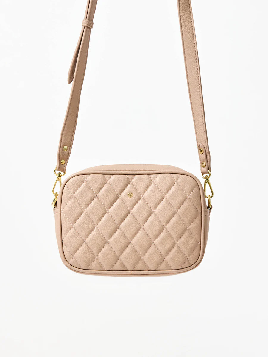 Mary Square Essential Quilted Crossbody Bag in Tan