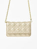 Mary Square Night Out Quilted Crossbody Bag in Champagne
