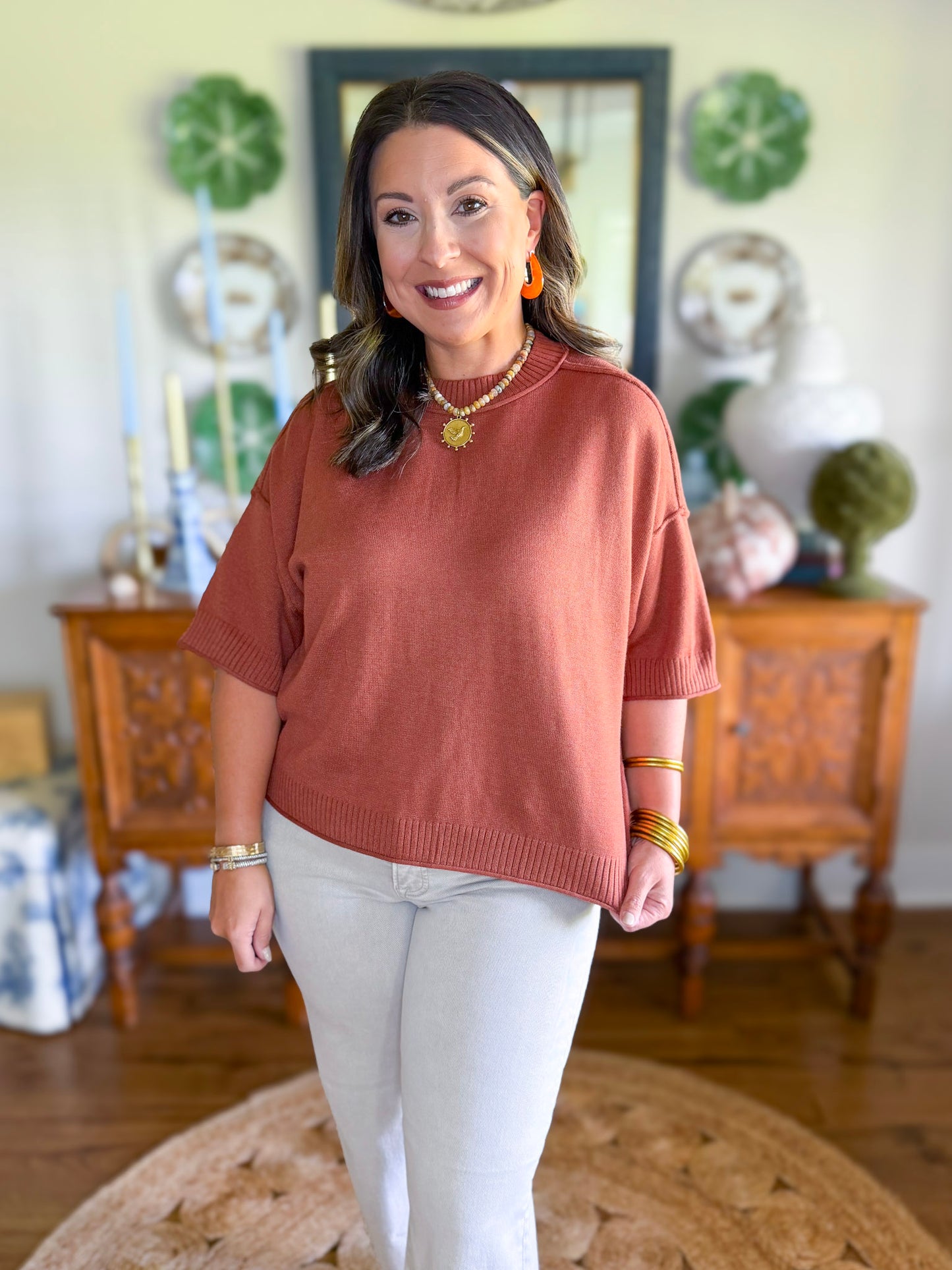 The Camille Knit Top in Camel