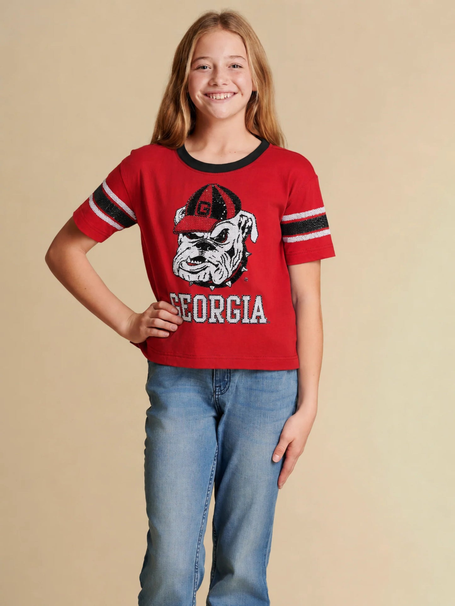 Stewart Simmons | Girls GA Blitz Sequin Jersey Tee