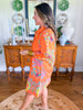 Ava Shift Dress in Apricot Filigree