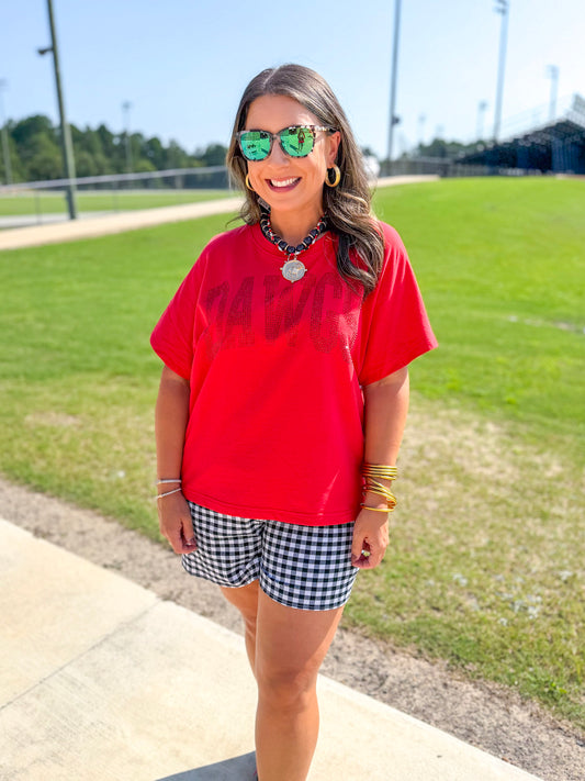 Stewart Simmons | MVP Rhinestone Tee in Red