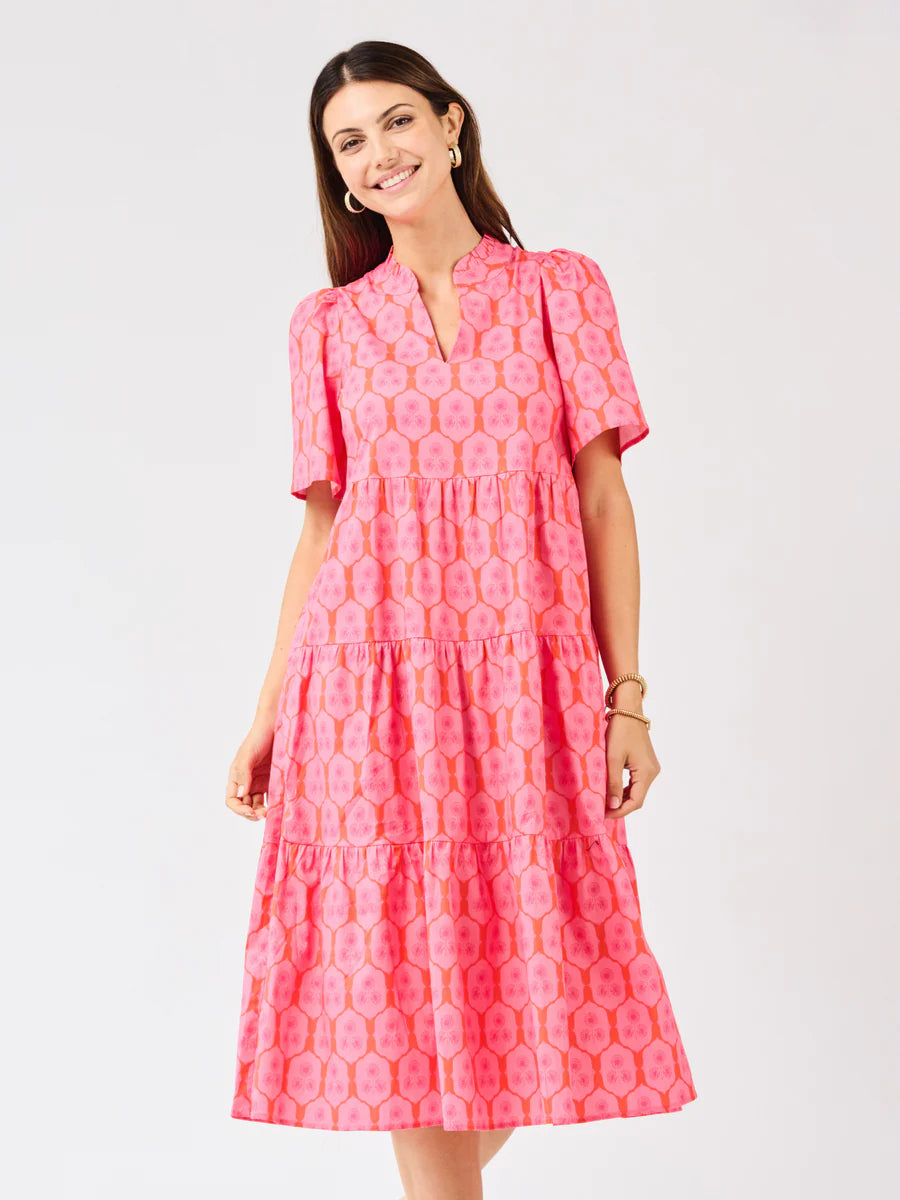 Mary Square | Ivy Dress in Rosette Charm Pink