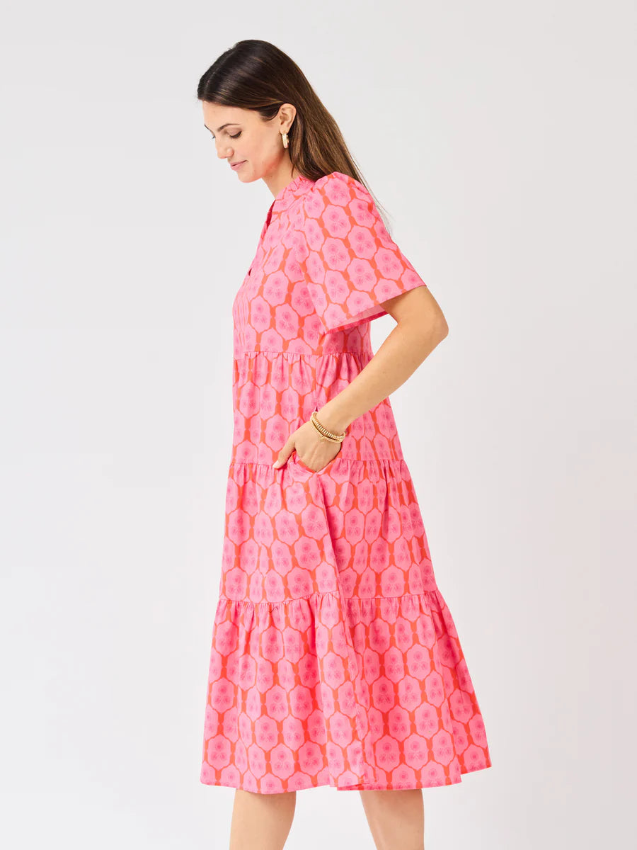 Mary Square | Ivy Dress in Rosette Charm Pink