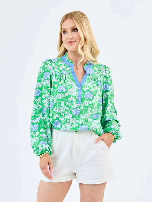 Mary Square | Gianna Top in Daisy Chain Green