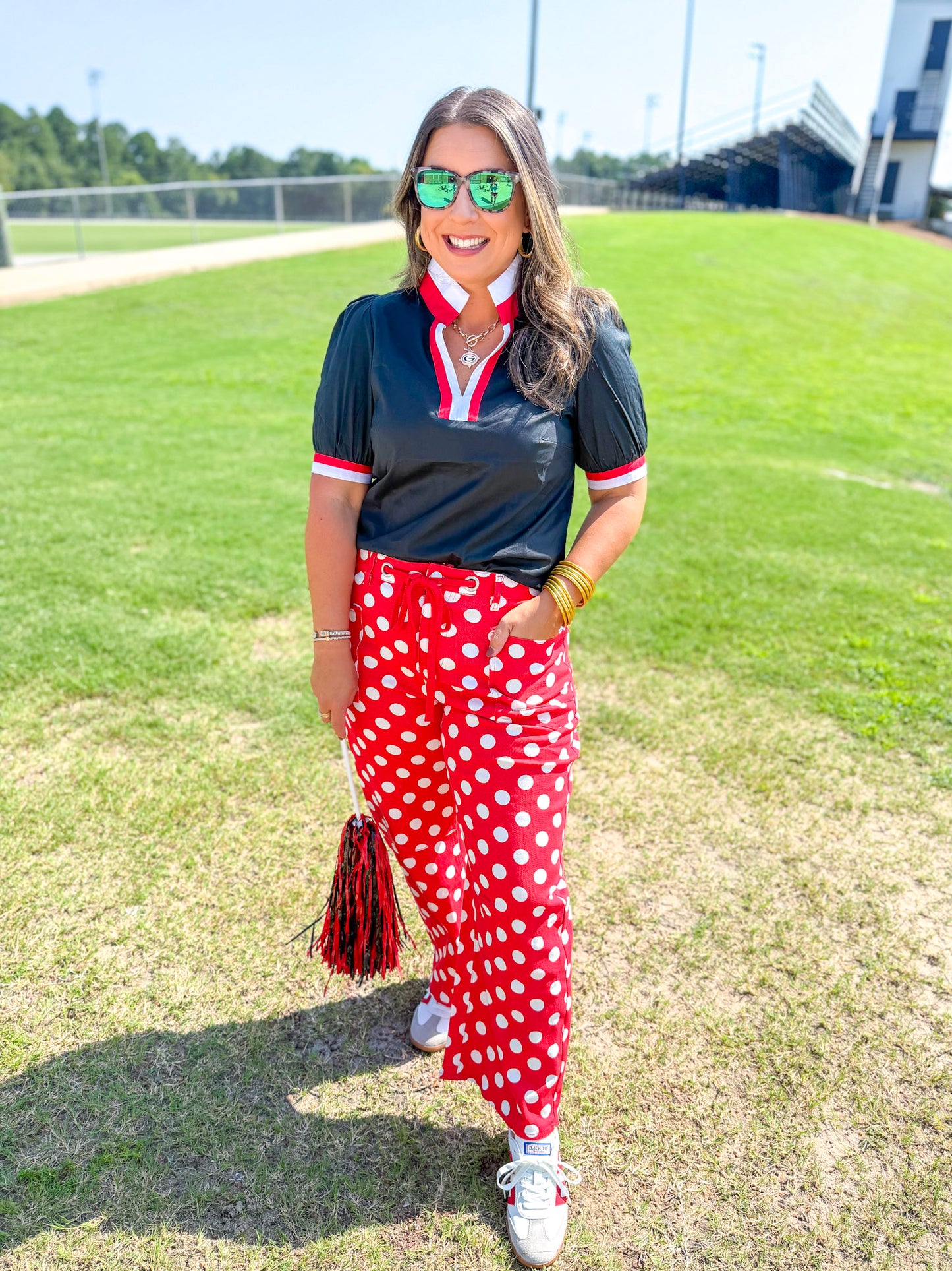 Prep Rally Dot Pants in Red