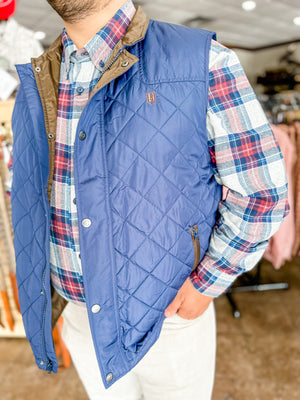 Heybo Quilted Vest in Navy