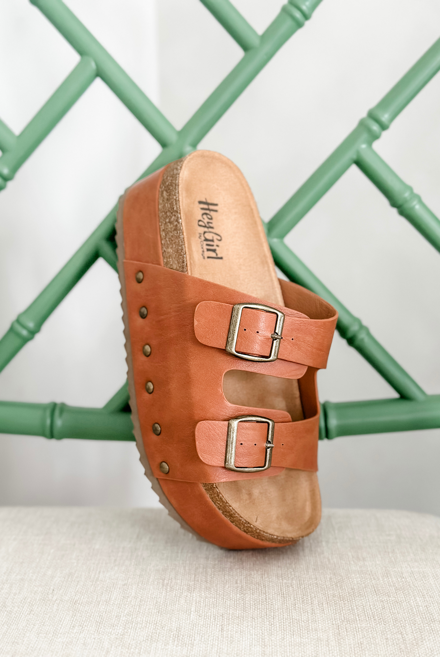 Wanna Be Platform Sandal in Cognac Smooth