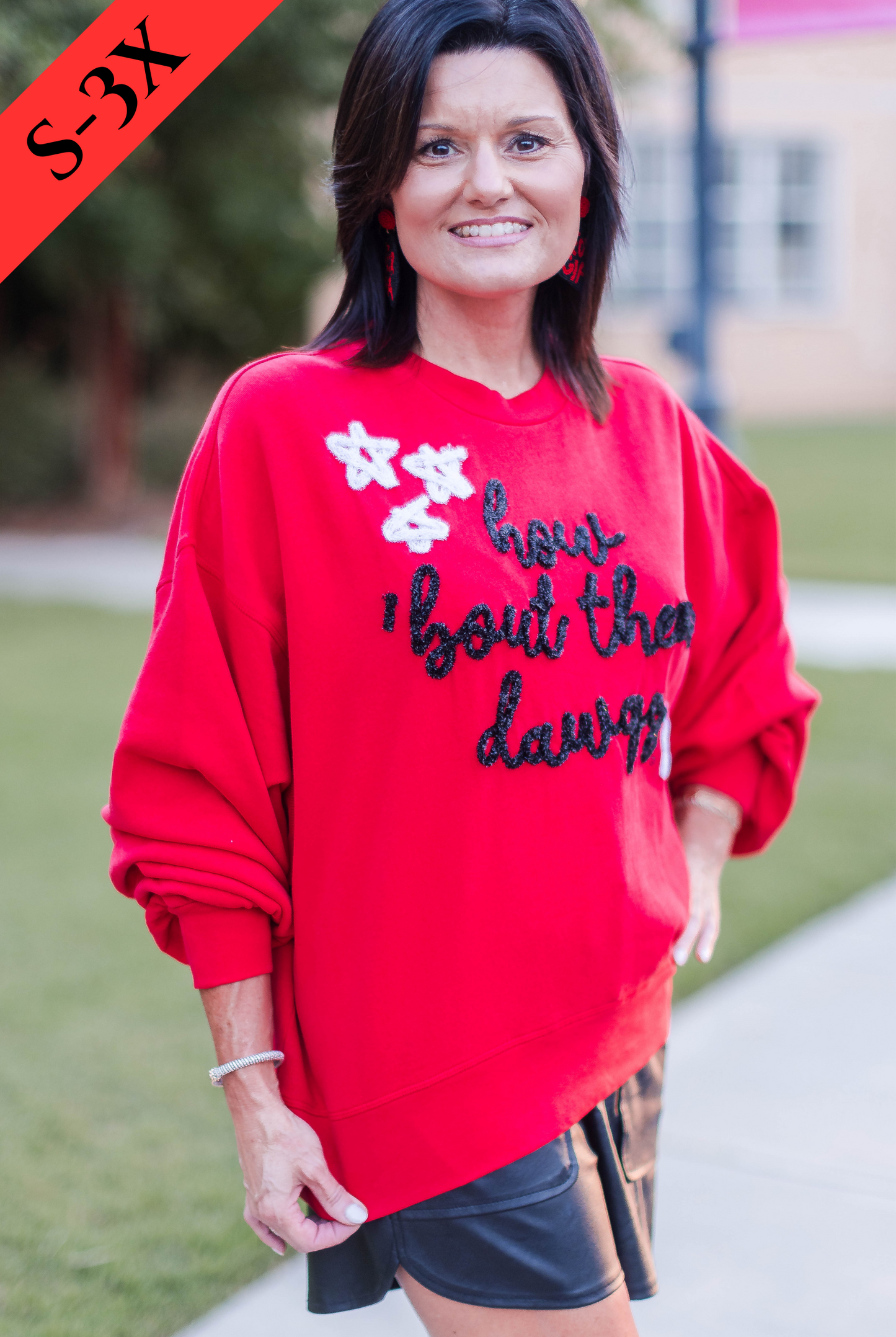 The Georgia Glitter Script Balloon Pullover