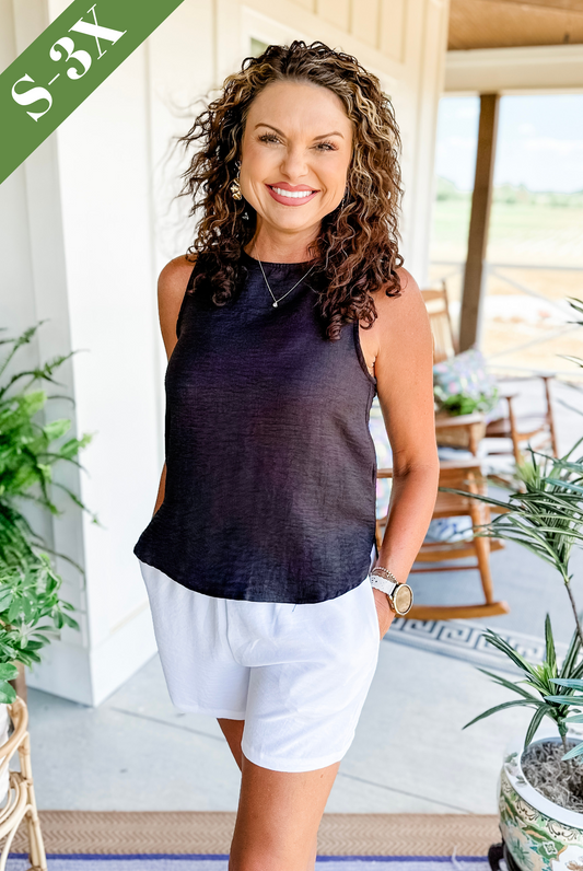 Love Your Neighbor Sleeveless Top in Black