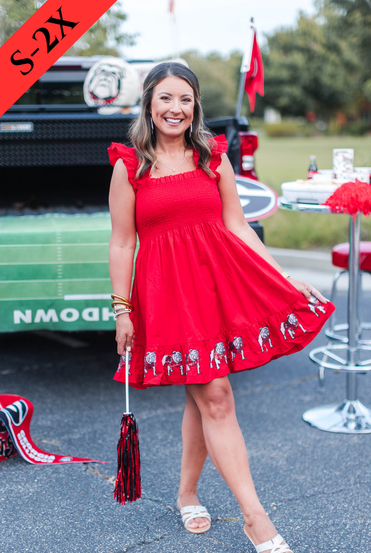 The Georgia Smocked Sequin Dress